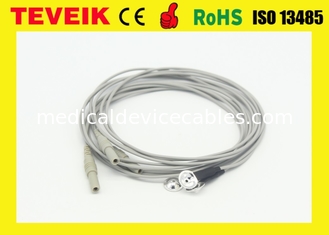 DIN1.5 contactdoos 1m OEM Medische Kabel met Zilveren Chloride Geplateerde Zilveren Elektroden