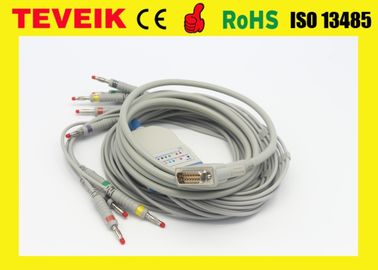 De Kabels van het Schillerelectrocardiogram, 10 de speld van leadwiresob 15, DIN/breuk/klem ekg elektroden