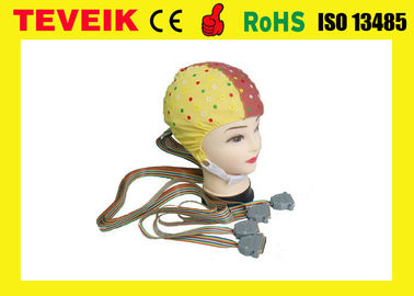 Het opnieuw te gebruiken EEG Machine128 leidt Geel EEGschedeldak met Tinelektrode, CFDA-Norm