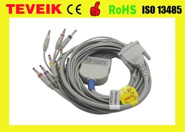 De Kabel van het medisch apparaat schiller electrocardiogram met Banaan 4,0 weerstand van CEI 10K, 10 leidt ecg kabel