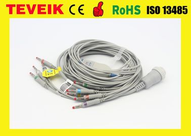 Kenz 10 de Kabel van het loodelectrocardiogram, 103/106 ecg geduldige kabel en leadwires Ronde 16pin zonder weerstand